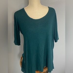Blue Canoe 100% Organic Cotton Top Teal Blue, size L